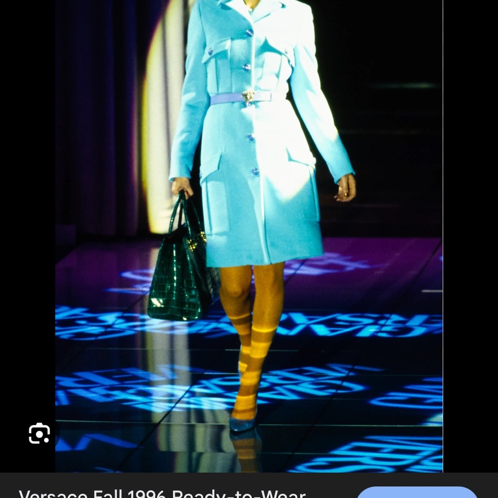 Versace Light Blue Trench Coat